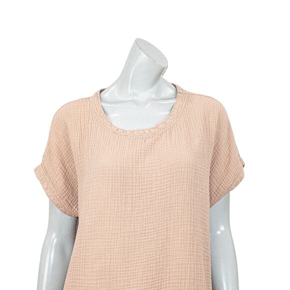 Faherty Women's Dream Cotton Gauze T-Shirt in Nougat beige size XL - Picture 6 of 9